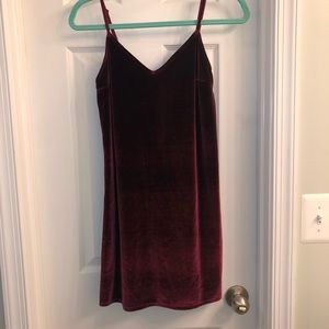Burgundy velvet dress